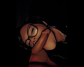 Cartoon Living Art Blowjob | Animated Blowjob | Public | Night | Outdoor